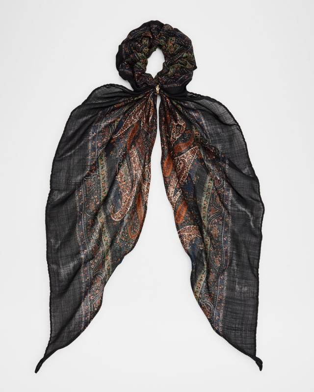 Paisley-Print Silk Scrunchie